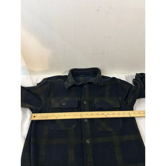 Outdoor Life Small S plush Flannel buttons shirt green black rn#15099 - Picture 5 of 6